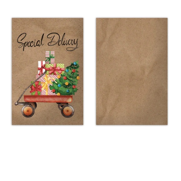 2 SETS LEFT🎄25 Premium Cardstock- Special Delivery Christmas Wagon cards - Picture 2 of 4